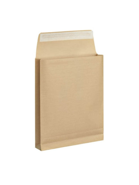 Pochette Kraft armé 260 x 330 mm - 130g - Soufflet 50 mm - Sans fenêtre - Lot de 25