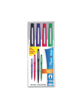 Pochette de 4 stylos feutre Papermate Flair à capuchon - Pointe moyenne