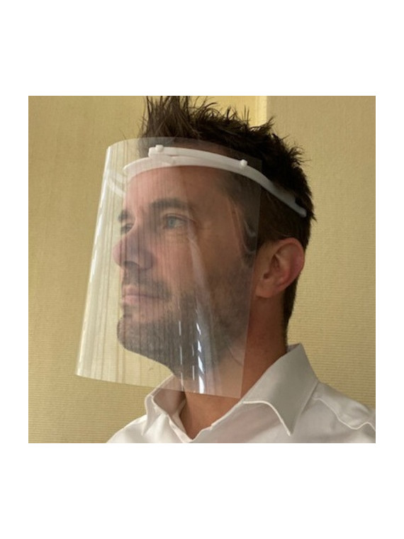 Visière de protection PVC transparente avec serre-tête - Réutilisable et lavable - Le lot de 5