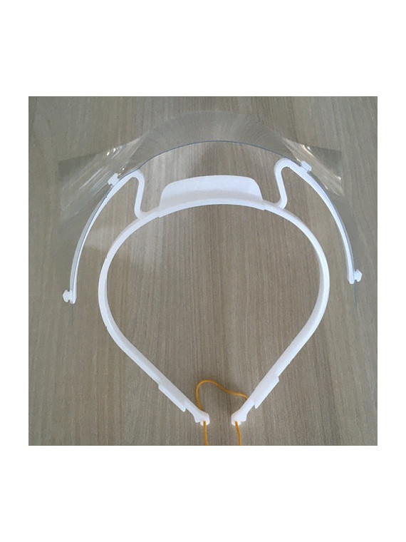 Visière de protection PVC transparente avec serre-tête - Réutilisable et lavable - Le lot de 5