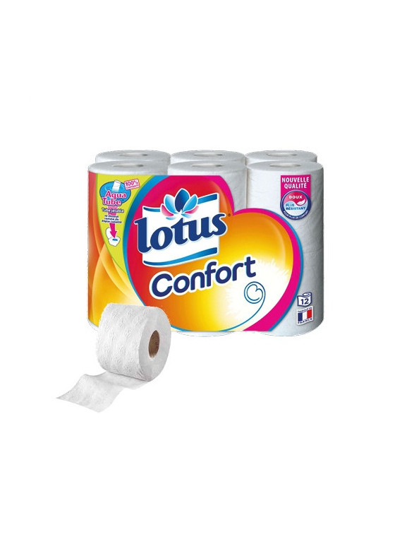 Papier toilette LOTUS Confort - Le lot de 12 rouleaux