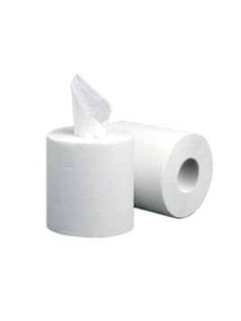Essuie-mains bobine Ecolabel dévidage central - 450 feuilles - Blanche - Le lot de 2