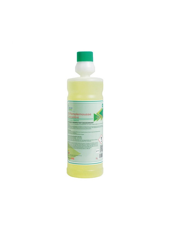 Nettoyant désinfectant 3D sols & surfaces concentré - Le flacon doseur 1L - Pamplemousse