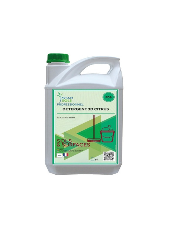 Nettoyant désinfectant 3D sols & surfaces - Le bidon de 5L - Citron