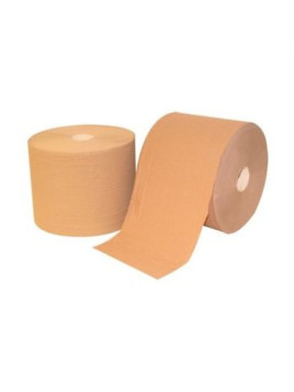 Essuie-mains bobine Ecolabel - 1000 feuilles - Chamois - Le lot de 2