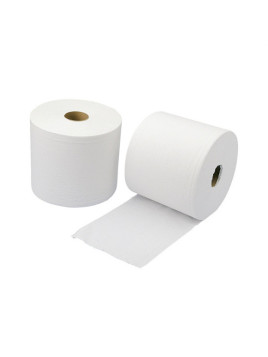 Essuie-mains bobine Ecolabel - 1000 feuilles - Blanche - Le lot de 2