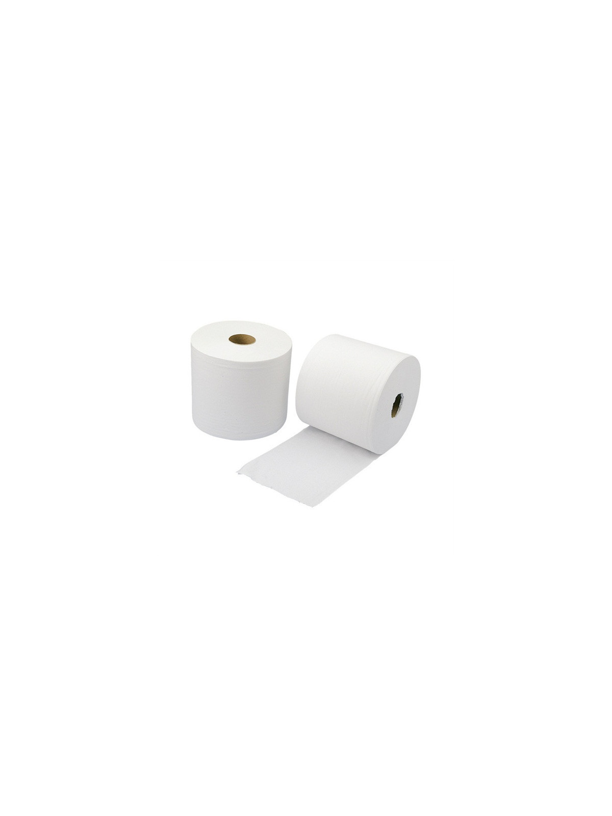 Essuie-mains bobine Ecolabel - 1000 feuilles - Blanche - Le lot de 2