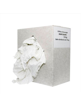 Chiffons blancs 100% coton - Le carton de 10 kg