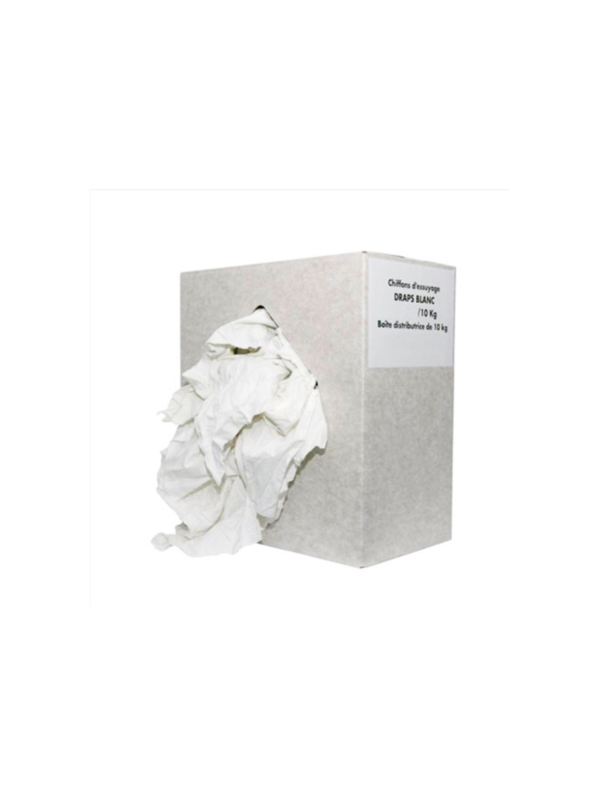 Chiffons blancs 100% coton - Le carton de 10 kg