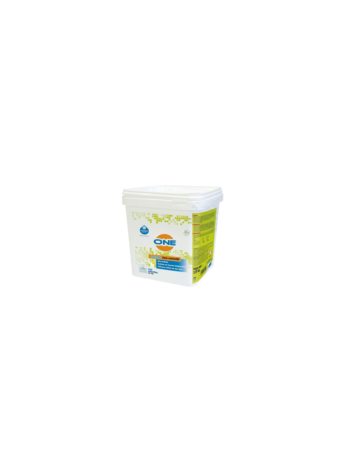 Tablettes de lavage vaisselle en machine Ecolabel - Le sceau de 2,25kg - 150 pastilles 15g