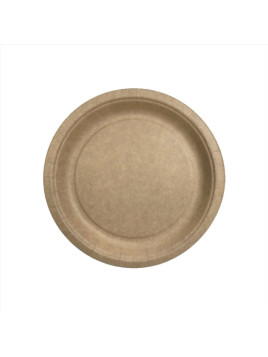 Assiette ronde en carton kraft biodégradable 17,5 cm - Le paquet de 50