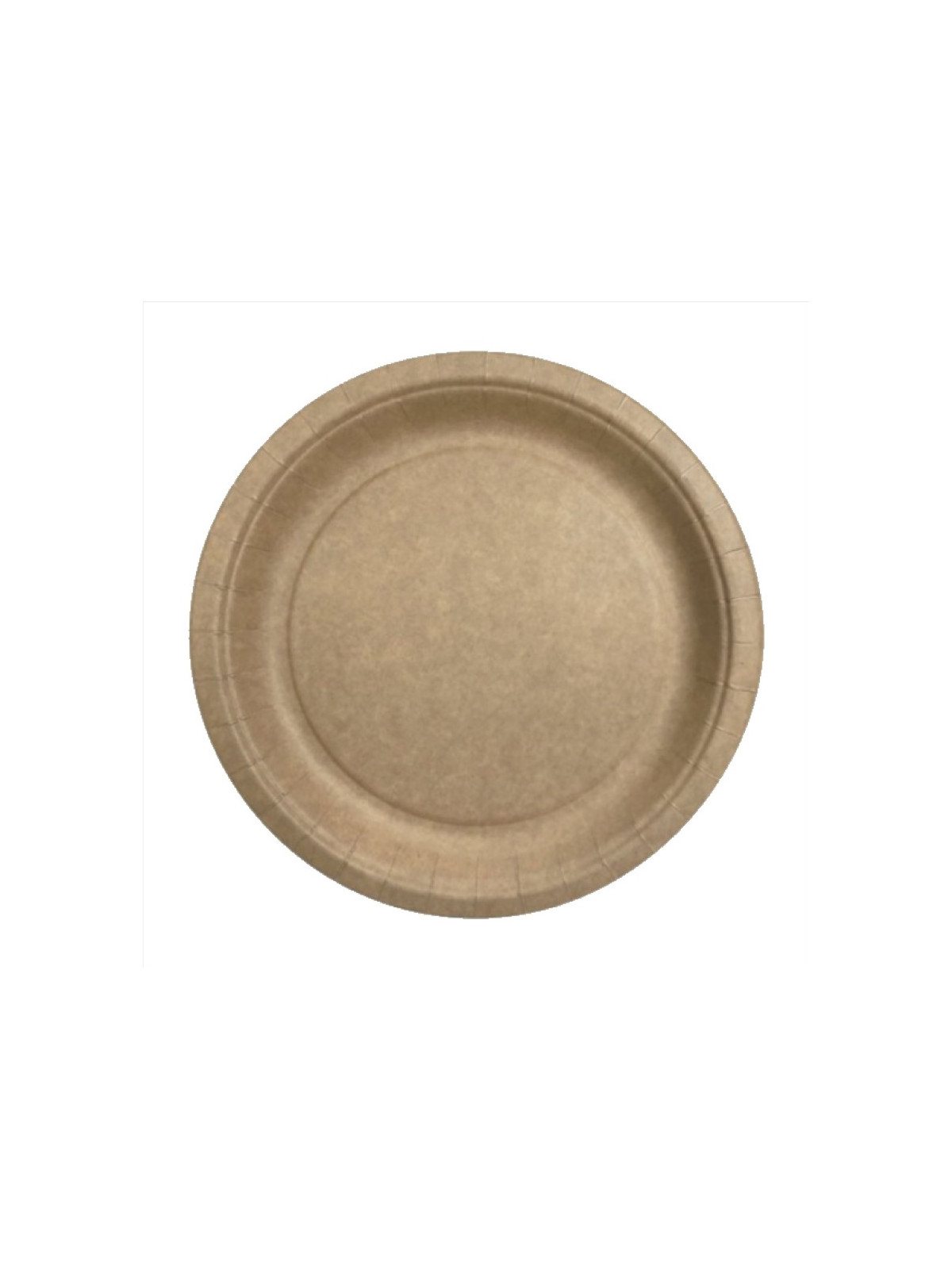 Assiette ronde en carton kraft biodégradable 22,5 cm - Le paquet de 50
