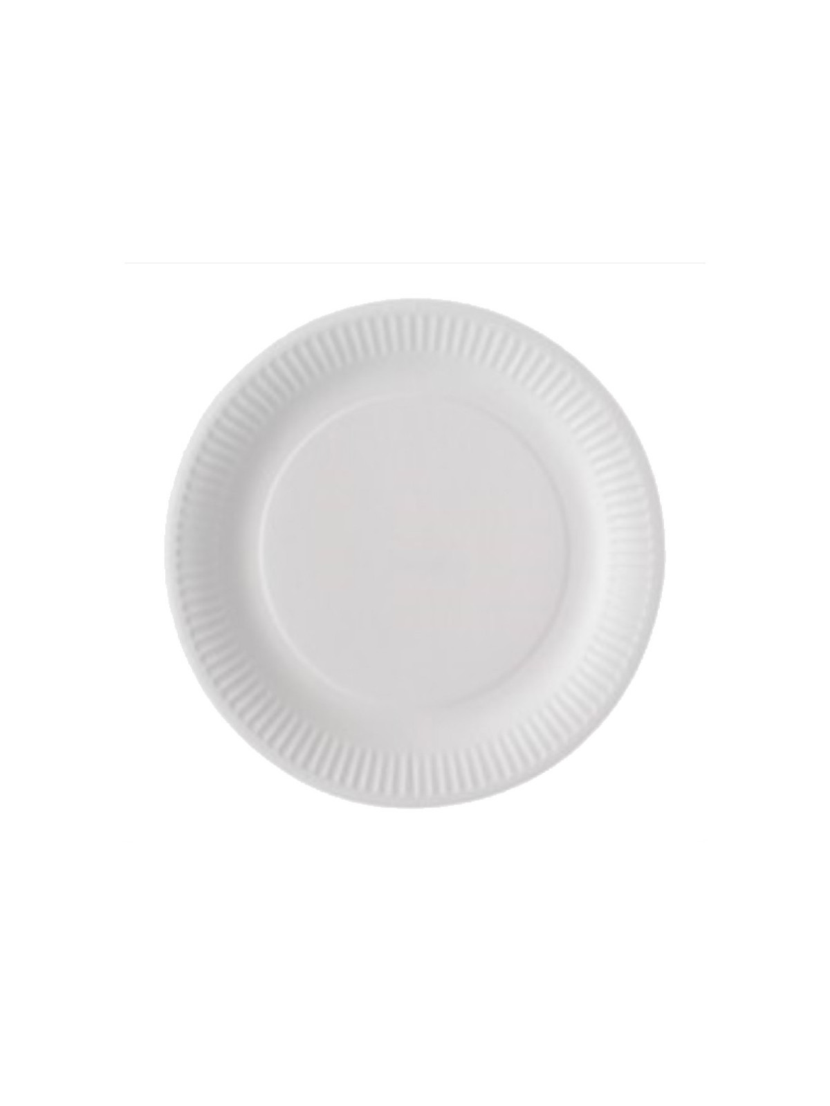 Assiette ronde en carton blanc biodégradable 23 cm - Le paquet de 100