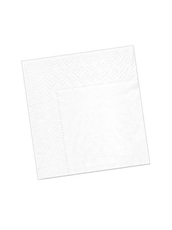 Serviettes en papier ouate blanc 2 épaisseurs 40 x 40 cm - Le paquet de 100