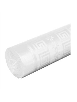 Nappe en rouleau papier damassé recyclé blanc - Le rouleau de 100 m