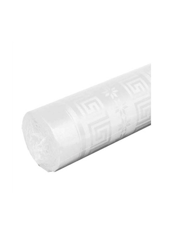 Nappe en rouleau papier damassé recyclé blanc - Le rouleau de 100 m