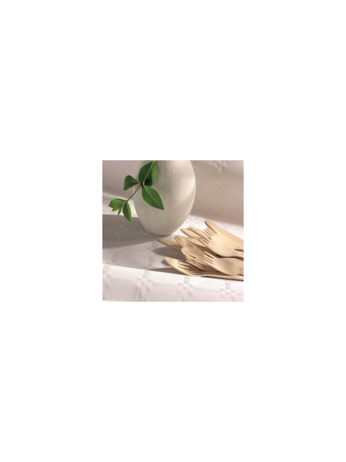 Nappe en rouleau papier damassé recyclé blanc - Le rouleau de 100 m