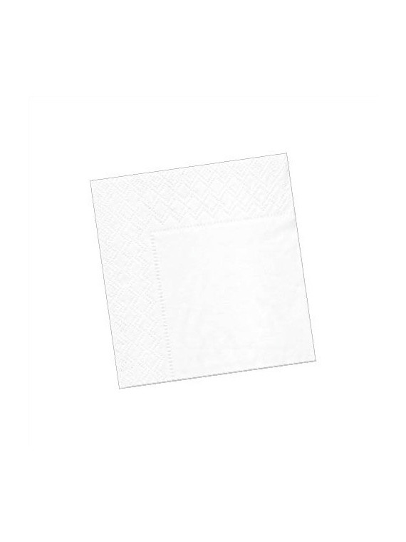 Mini serviettes cocktail en papier ouate blanc 2 épaisseurs 20 x 20 cm - Le paquet de 100