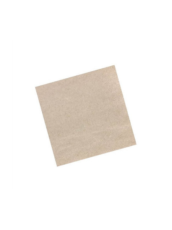 Mini serviettes cocktail en papier nature 2 épaisseurs 20 x 20 cm - Le paquet de 100