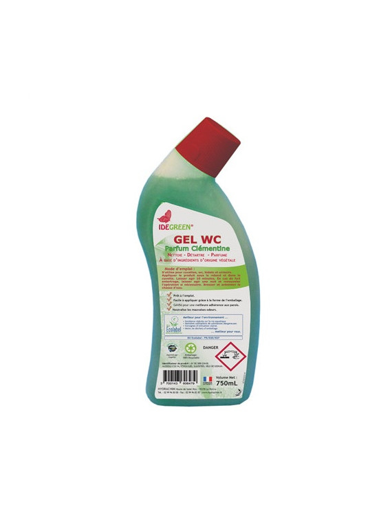 Gel WC détartrant Ecolabel - Parfum clémentine - Bout. 750 ml - Le lot de 2