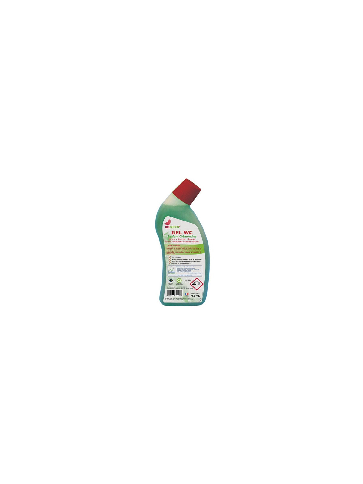 Gel WC détartrant Ecolabel - Parfum clémentine - Bout. 750 ml - Le lot de 2
