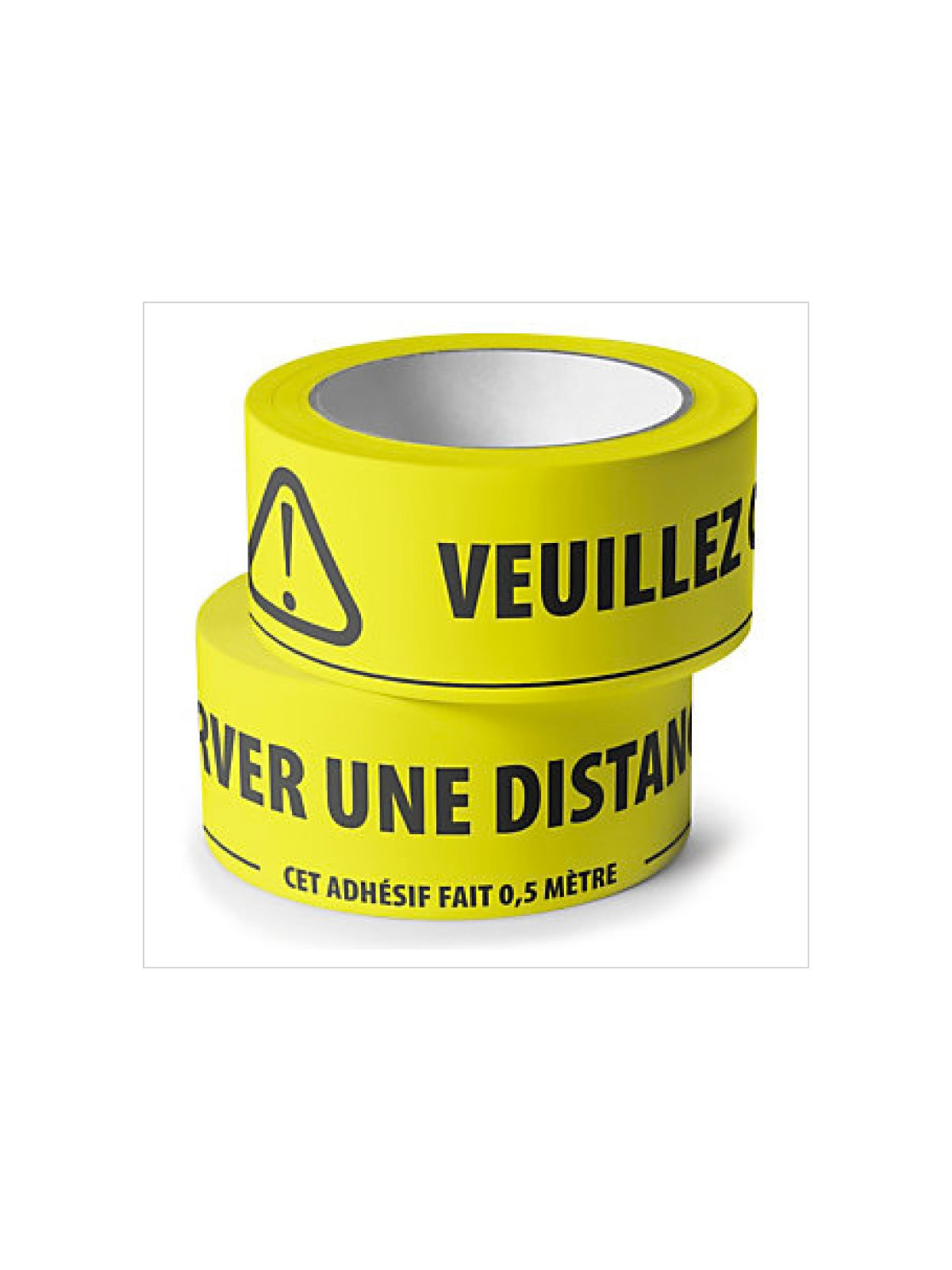 Adhésif de marquage au sol avec message distance de sécurité à respecter - Lot de 6