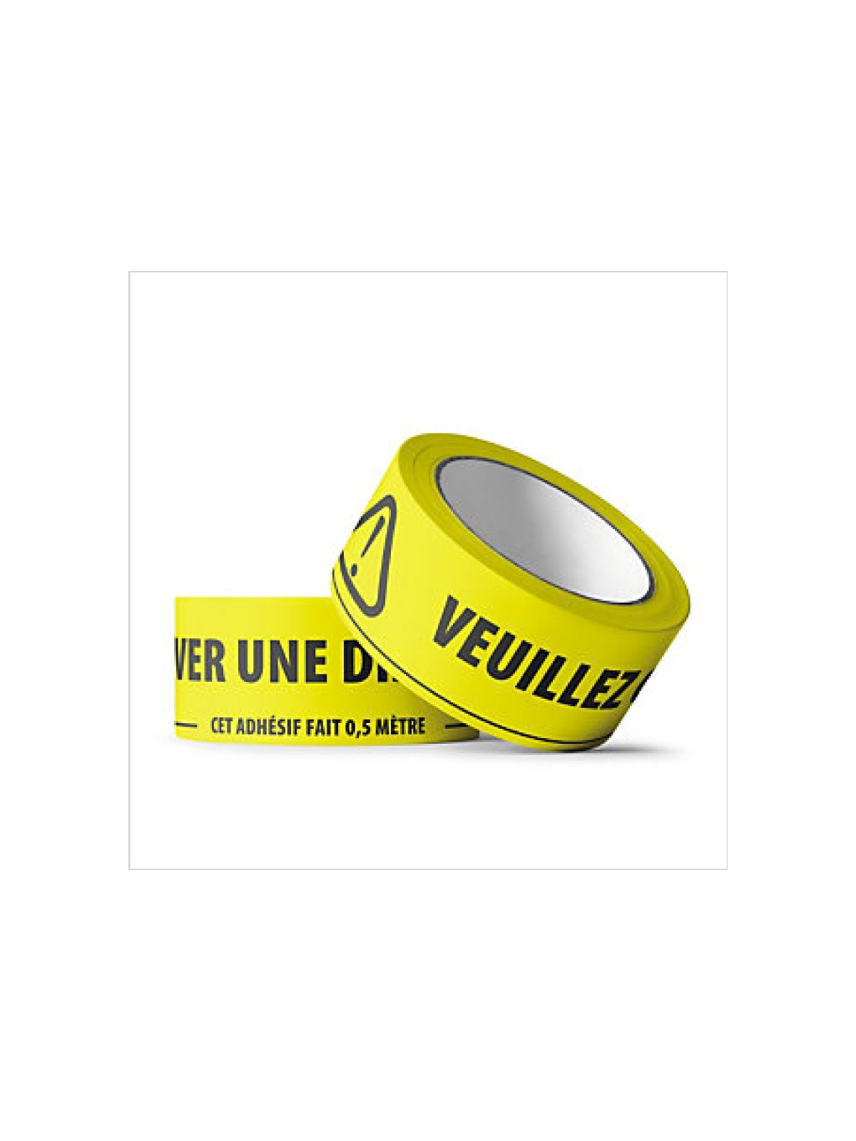 Adhésif de marquage au sol avec message distance de sécurité à respecter - Lot de 6