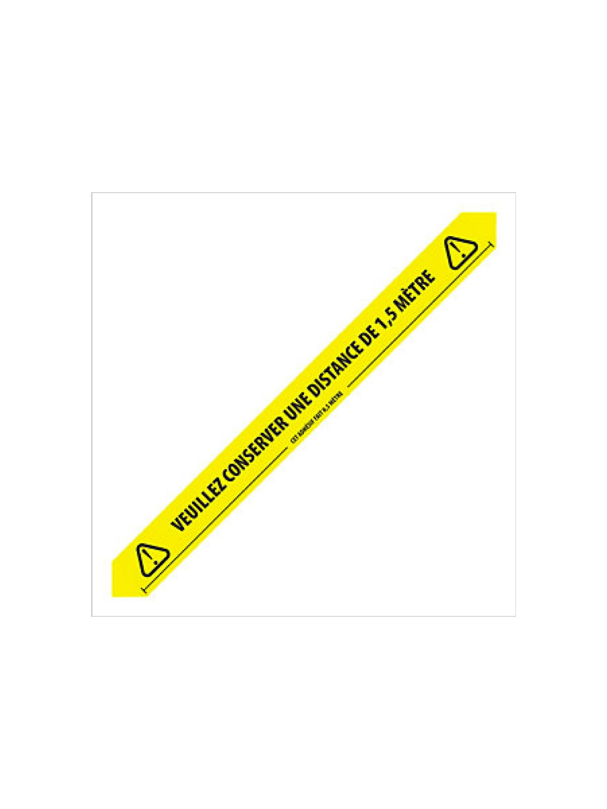 Adhésif de marquage au sol avec message distance de sécurité à respecter - Lot de 6