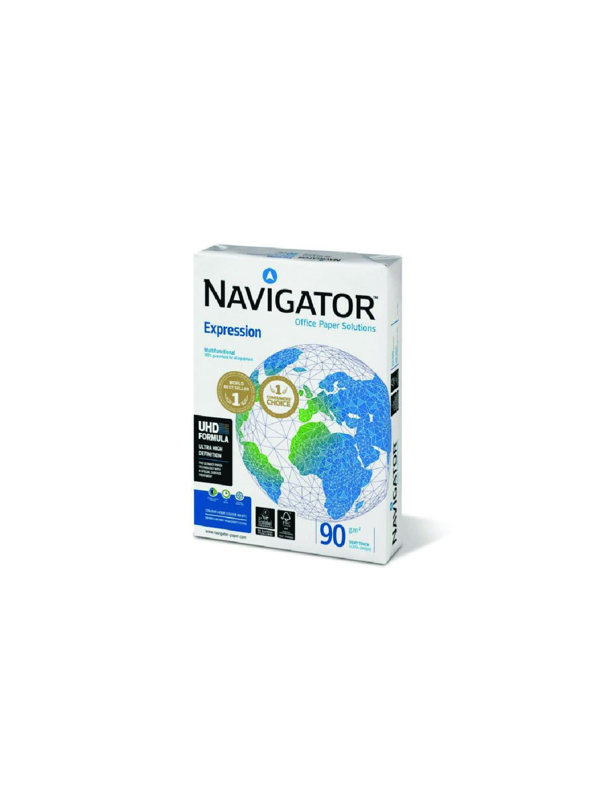 Papier Super blanc NAVIGATOR Expression A4 90g FSC - Le carton de 5 ramettes de 500 feuilles