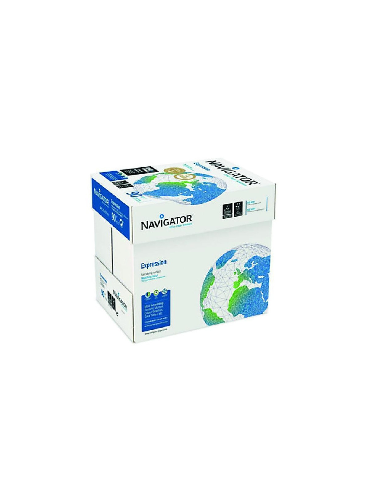 Papier Super blanc NAVIGATOR Expression A4 90g FSC - Le carton de 5 ramettes de 500 feuilles