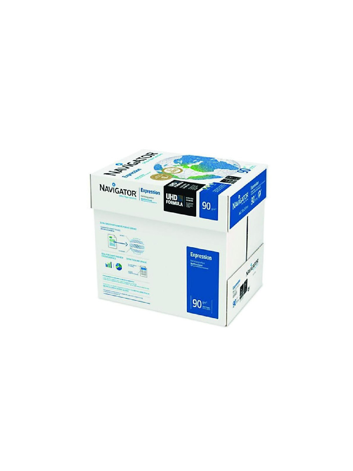 Papier Super blanc NAVIGATOR Expression A4 90g FSC - Le carton de 5 ramettes de 500 feuilles