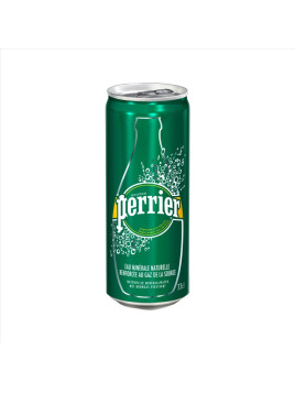 Eau minérale gazeuze Perrier 33 cl - Le lot de 24 canettes