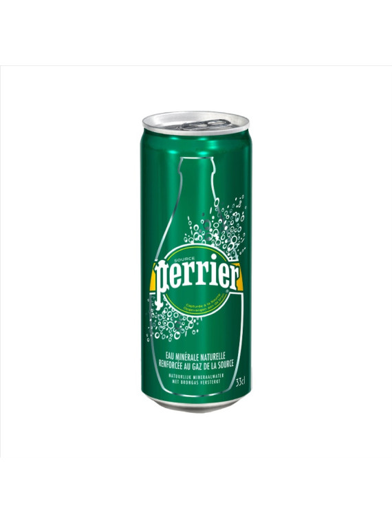 Eau minérale gazeuze Perrier 33 cl - Le lot de 24 canettes
