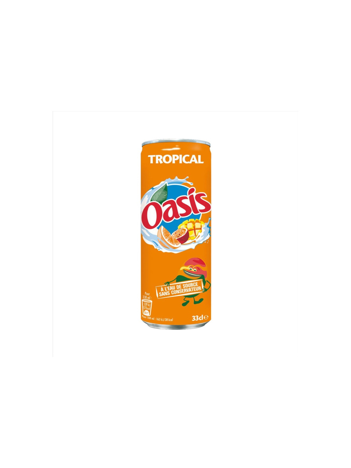 Boisson aux fruits et eau de source OASIS Tropical 33cl - Le pack de 24 canettes