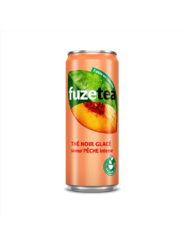 Boisson thé glacé pêche intense FUZE TEA 33cl - Le pack de 24 canettes