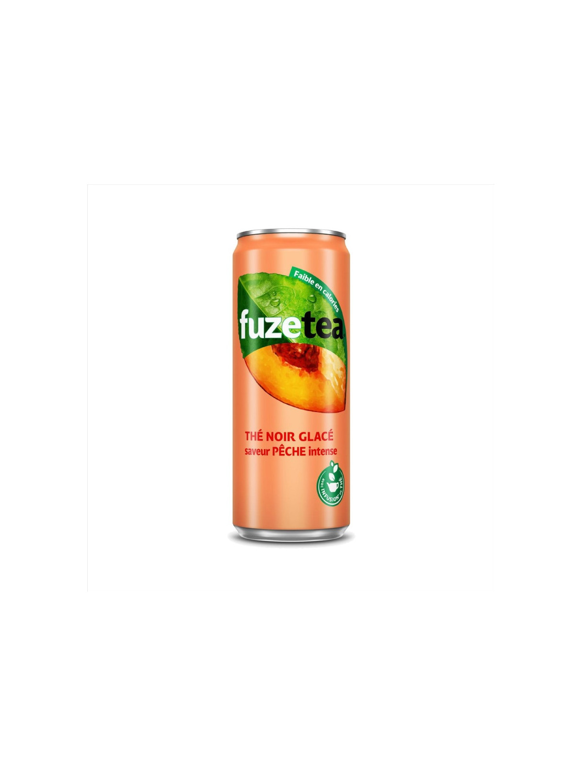 Boisson thé glacé pêche intense FUZE TEA 33cl - Le pack de 24 canettes