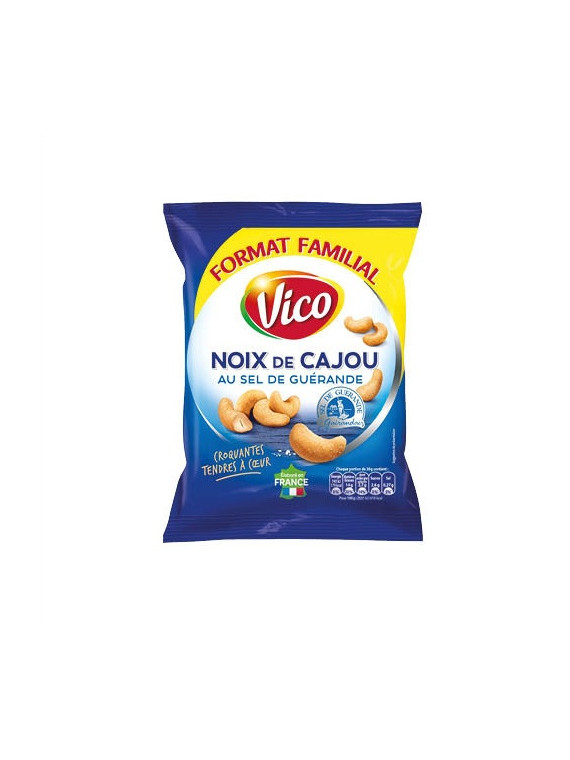 Noix de cajou grillées et salées au sel de Guérande VICO - Le sachet de 160g