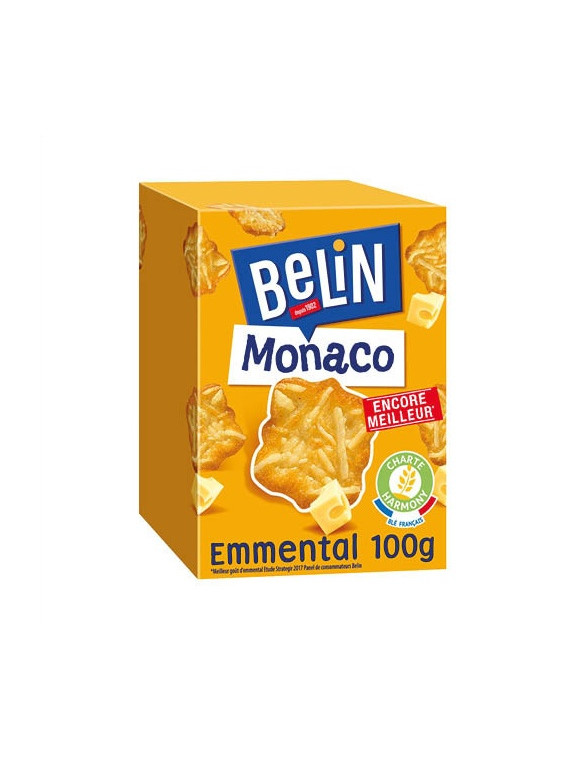 Biscuits apéritifs Monaco emmental BELIN - Les 3 étuis de 100g