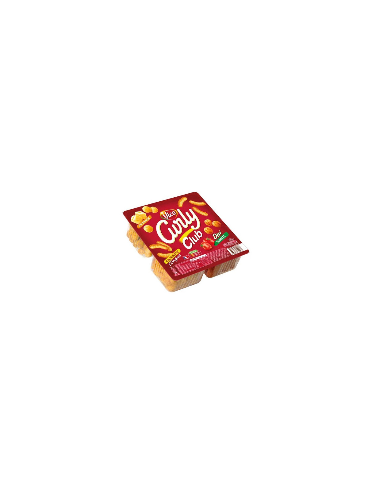Biscuits apéritifs assortiment CURLY Club VICO - Les 3 barquettes de 90g
