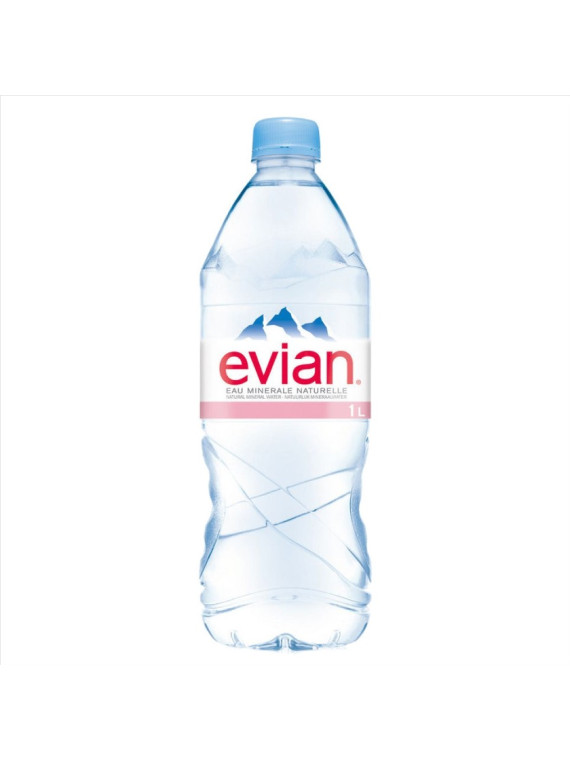 Eau minérale Evian 1L - Le lot de 6 bouteilles