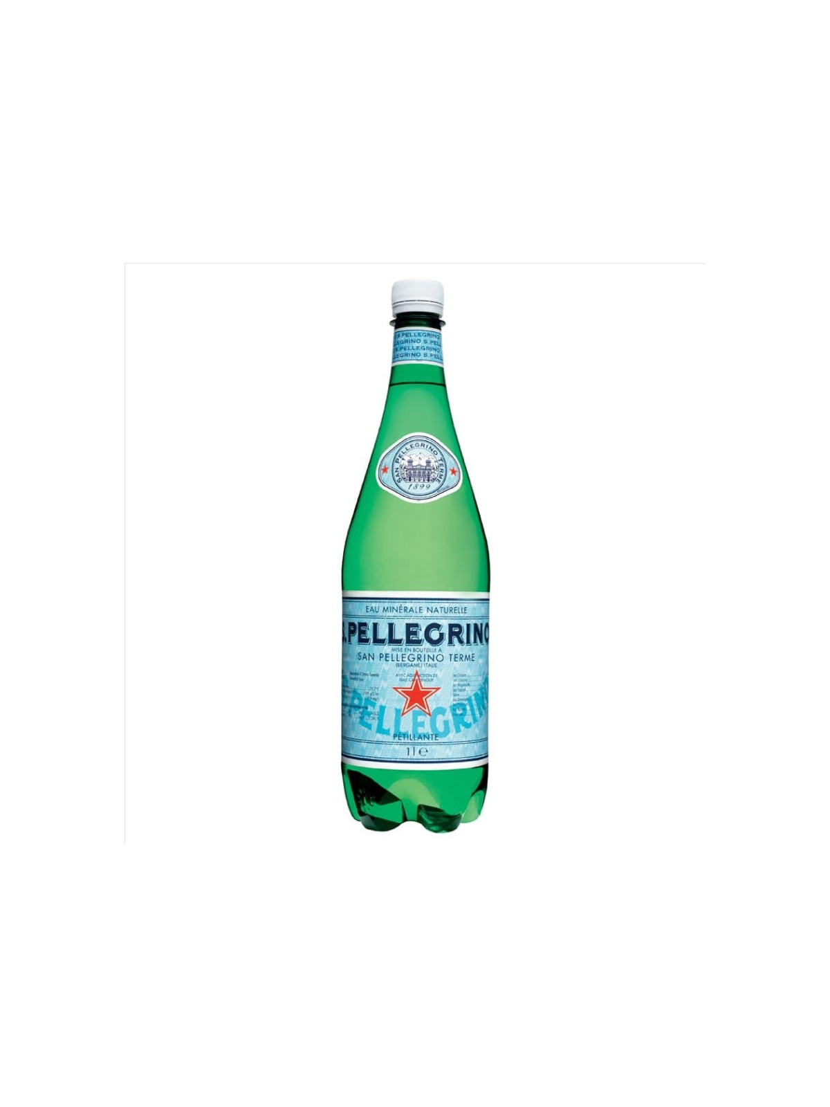 Eau minérale naturelle gazeuse SAN PELLEGRINO 1L - Le pack de 6 bouteilles