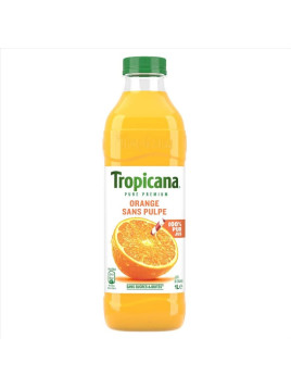 Jus d'orange pur jus sans pulpe sans sucres ajoutés TROPICANA 1L - Le pack de 4 bouteilles