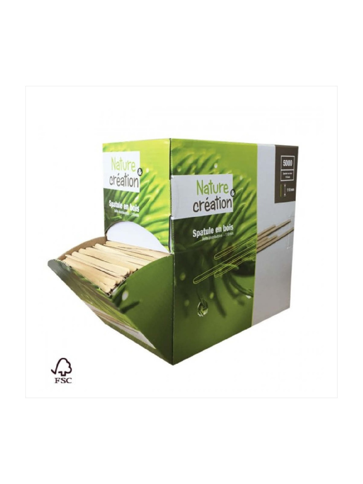 Agitateurs en bois 11 cm - Boîte distributrice - Lot de 5000 unités