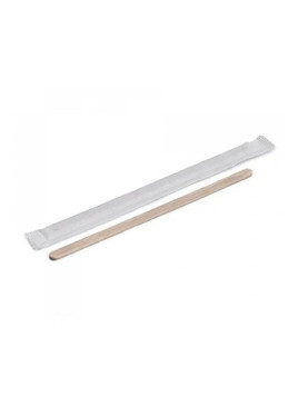 Touillettes en bois 140 mm emballées individuellement - Le lot de 50
