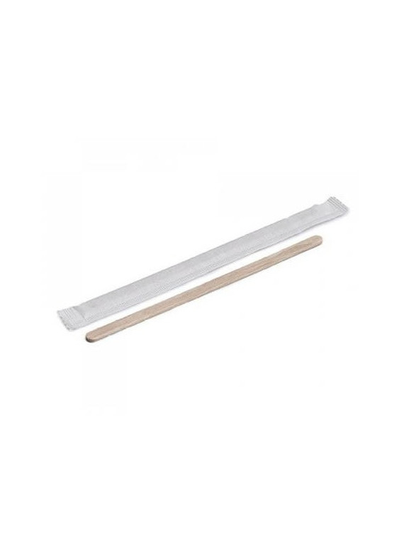 Touillettes en bois 140 mm emballées individuellement - Le lot de 50