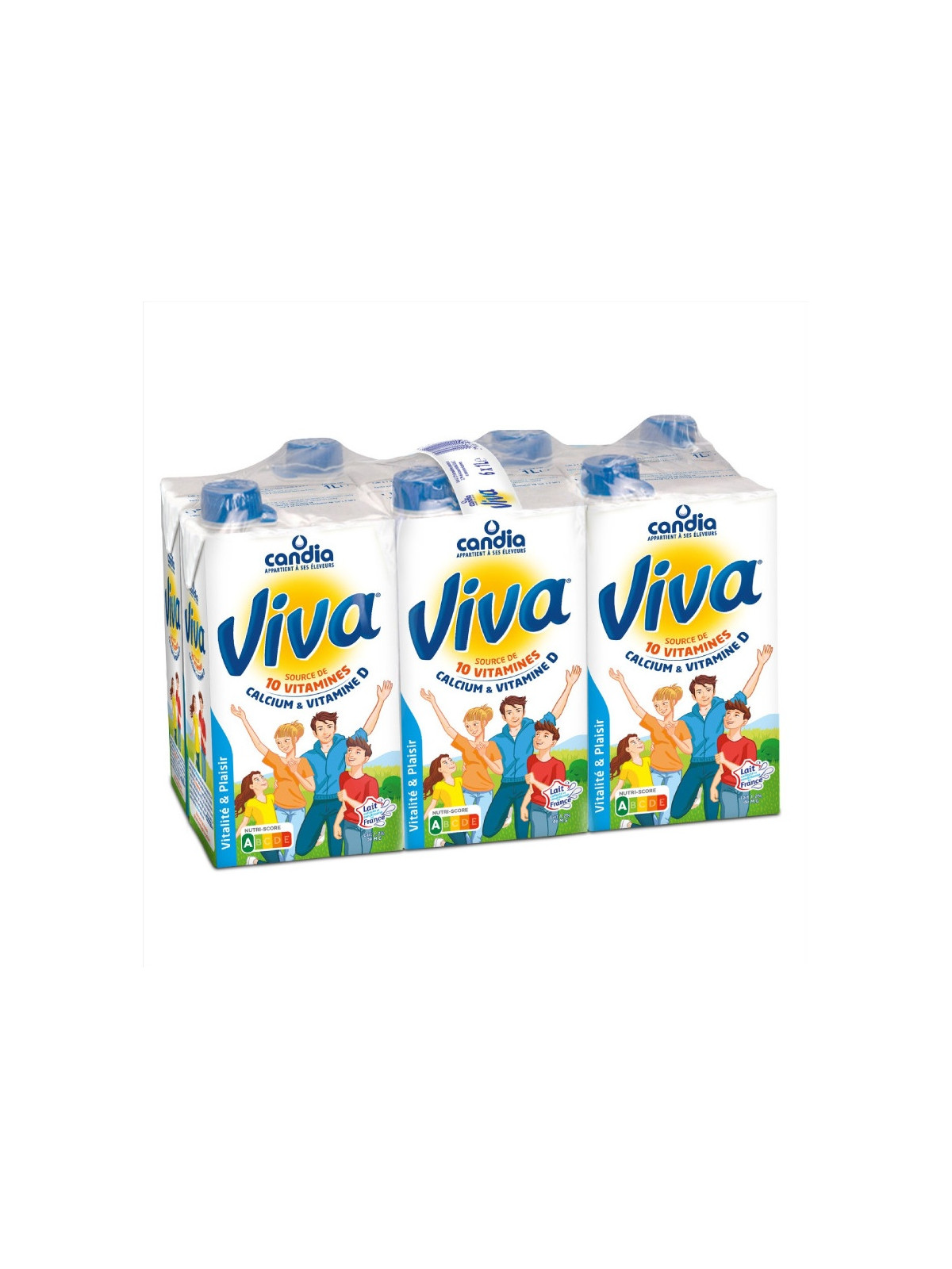Lait demi-écrémé CANDIA - le pack de 6 briques d'1L