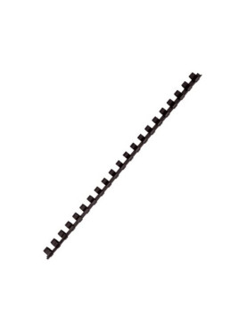 Baguettes à relier anneaux plastique 80 feuilles A4 Diam. 12 mm - La boîte de 100 Noir