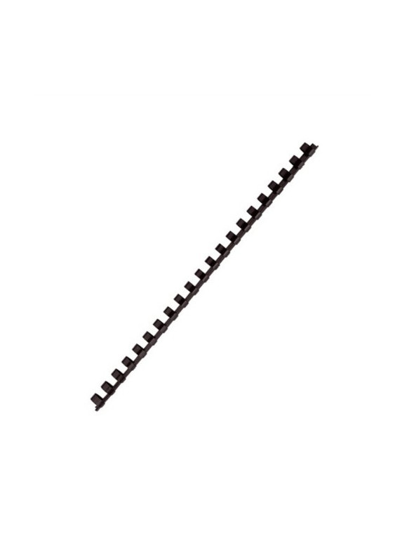 Baguettes à relier anneaux plastique 80 feuilles A4 Diam. 12 mm - La boîte de 100 Noir