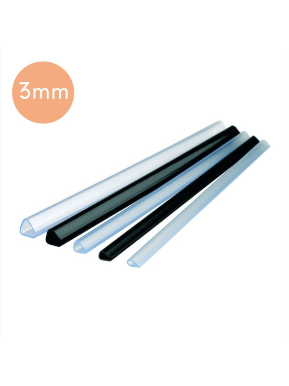 Baguettes à relier manuelles - La boite de 25 - 3 mm Noir