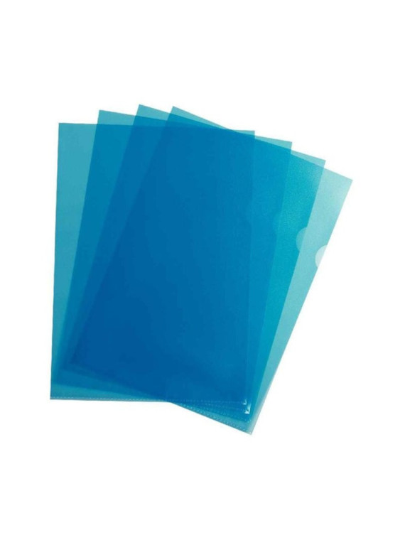 Pochettes coin polypro A4 couleur 14/100e - Lisses - Lot de 10